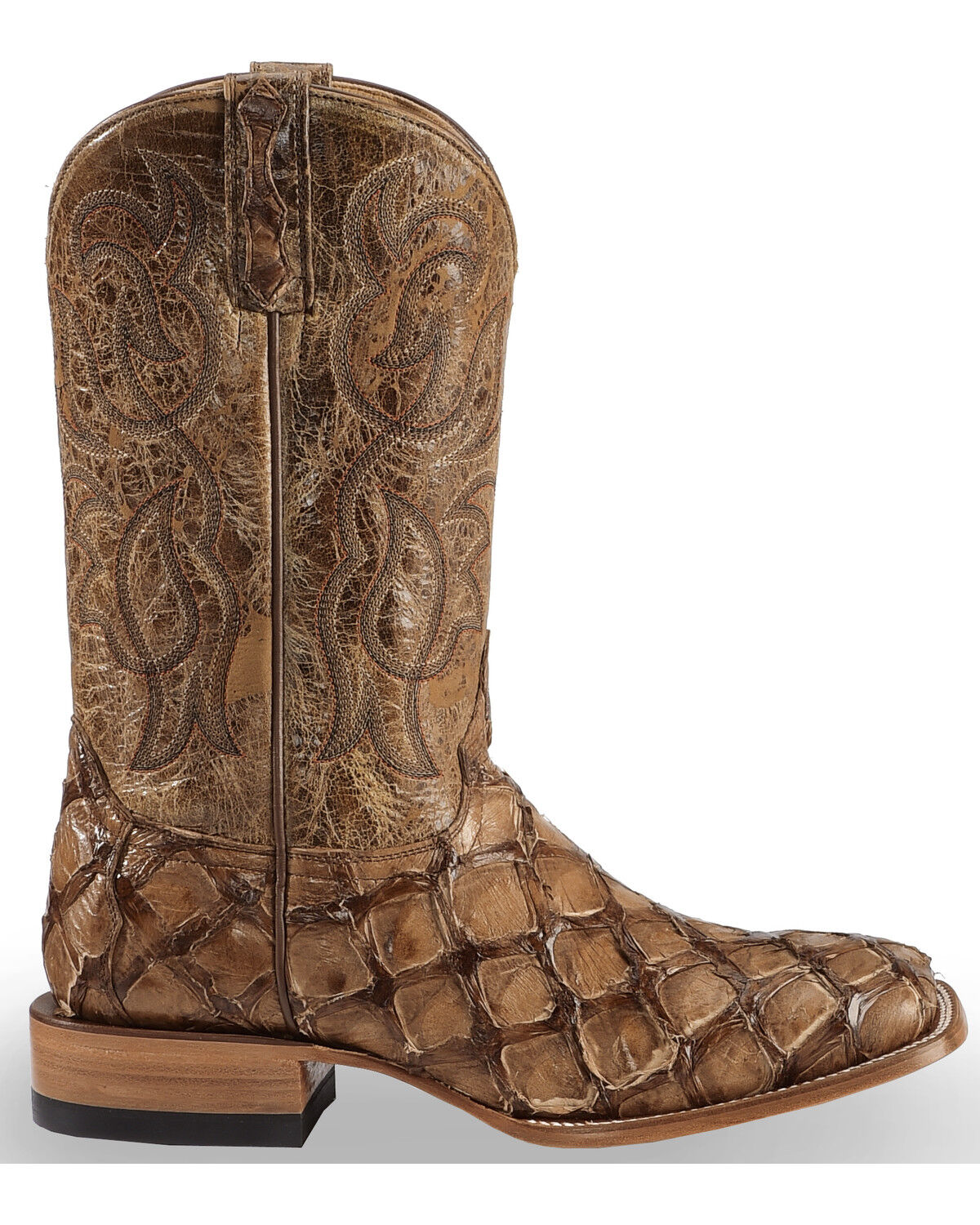 Image #2 - Cody James Men's Pirarucu Exotic Boots - Broad Square Toe, Brown, hi-res