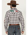 Image #1 - Wrangler Men's Plaid Print Logo Long Sleeve Snap Western Shirt, Black, hi-res
