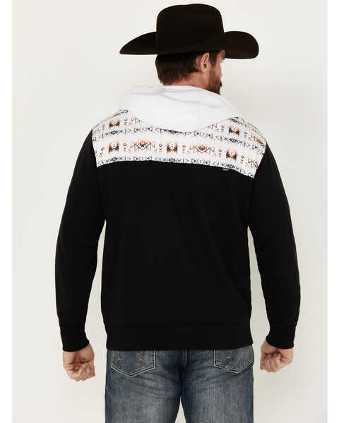 Image #4 - Hooey Men's Ridge Southwestern Color Block Hooded Sweatshirt , Black/white, hi-res