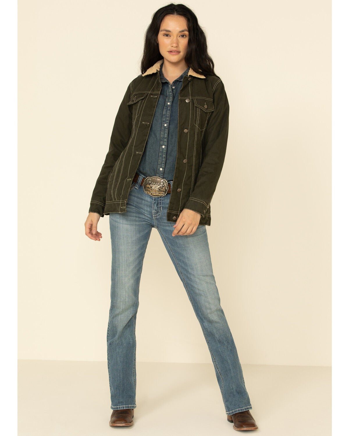 Image #2 - STS Ranchwear Women's Jolene Canvas Sherpa Jacket, , hi-res