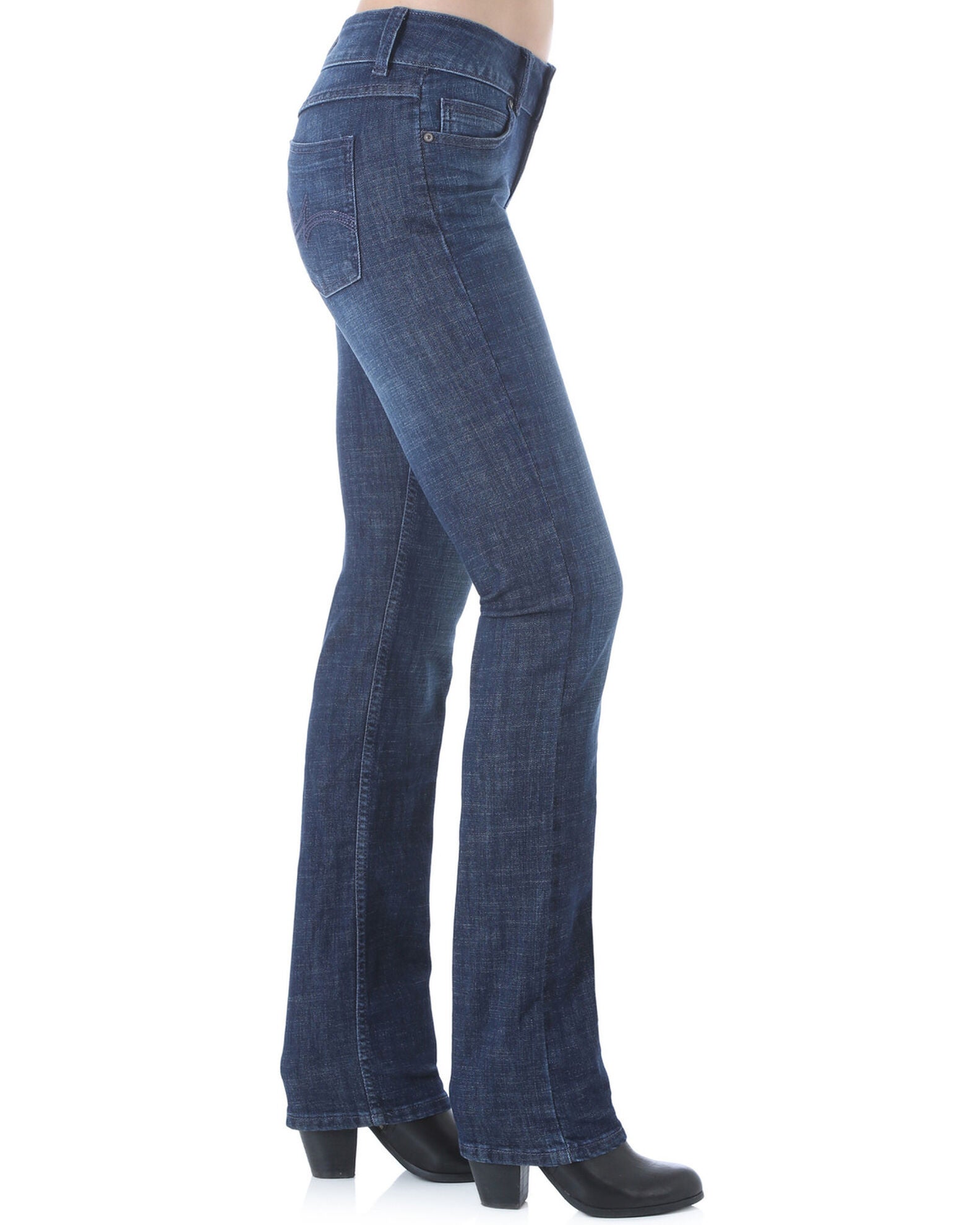 Wrangler Women's Dark Wash Straight Leg Jeans, Dark Blue