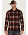 Flag & Anthem Men's Berks Plaid Textured Knit Long Sleeve Button-Down Western Shirt , Red, hi-res