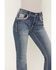 Image #4 - Grace in LA Women's Medium Wash Mid Rise Embellished 32" Bootcut Stretch Denim Jeans, Medium Wash, hi-res