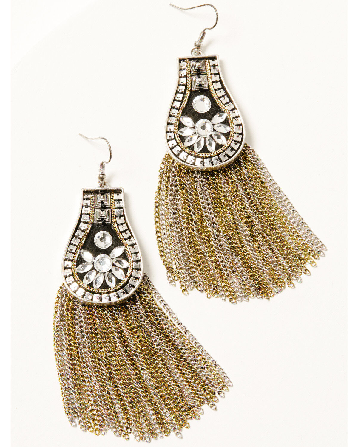 Image #2 - Wonderwest Women's Odette Chain Fringe Earrings, Silver, hi-res