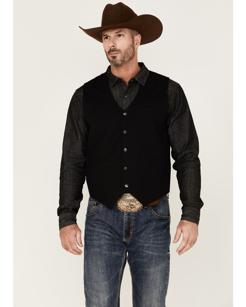 Moonshine Spirit Men's Sunday Brunch Button-Down Western Vest , Black, hi-res