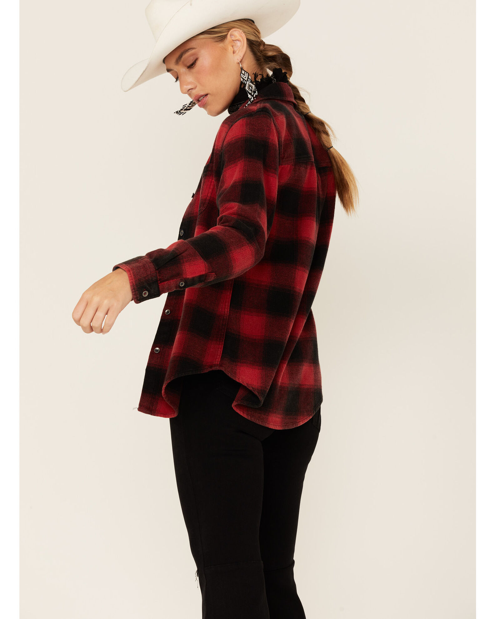 Image #4 - Flag & Anthem Plaid Print Full Sleeve Shirt, Red, hi-res