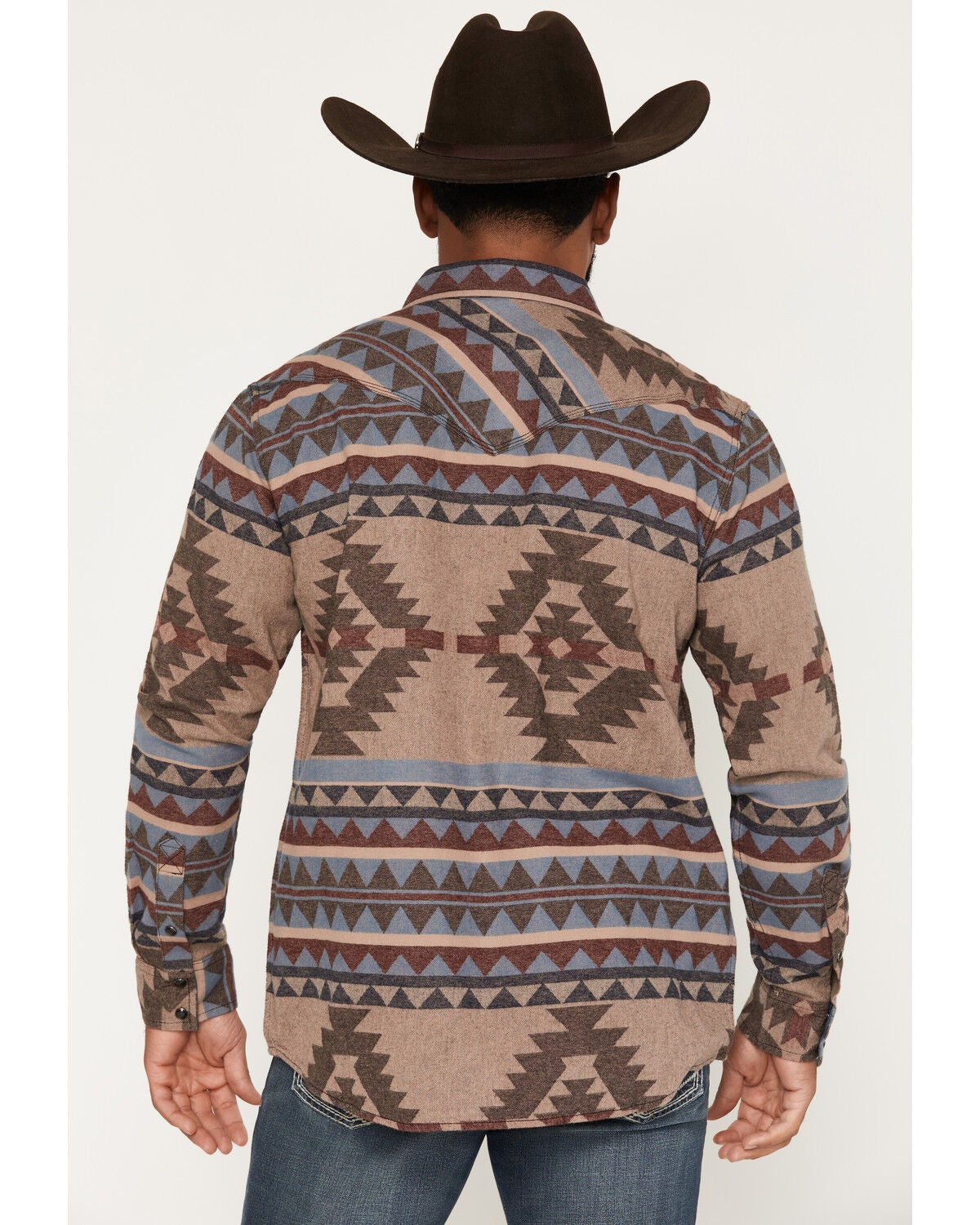 Image #4 - Moonshine Spirit&reg;&nbsp;Men's Harry Dune Southwestern Print Long Sleeve Snap Flannel Shirt, Brown, hi-res