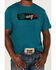 Image #3 - Wrangler Men's Mexico Rider Teal Rope Logo Graphic Short Sleeve T-Shirt , Teal, hi-res