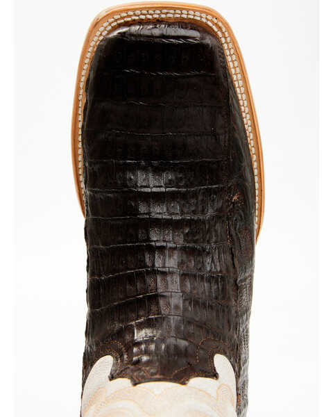 Image #6 - Tanner Mark Men's Exotic Caiman Belly Western Boots - Broad Square Toe, Brown, hi-res
