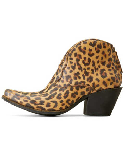 Image #2 - Ariat Women's Layla Distressed Leopard Print Booties - Snip Toe , Brown, hi-res