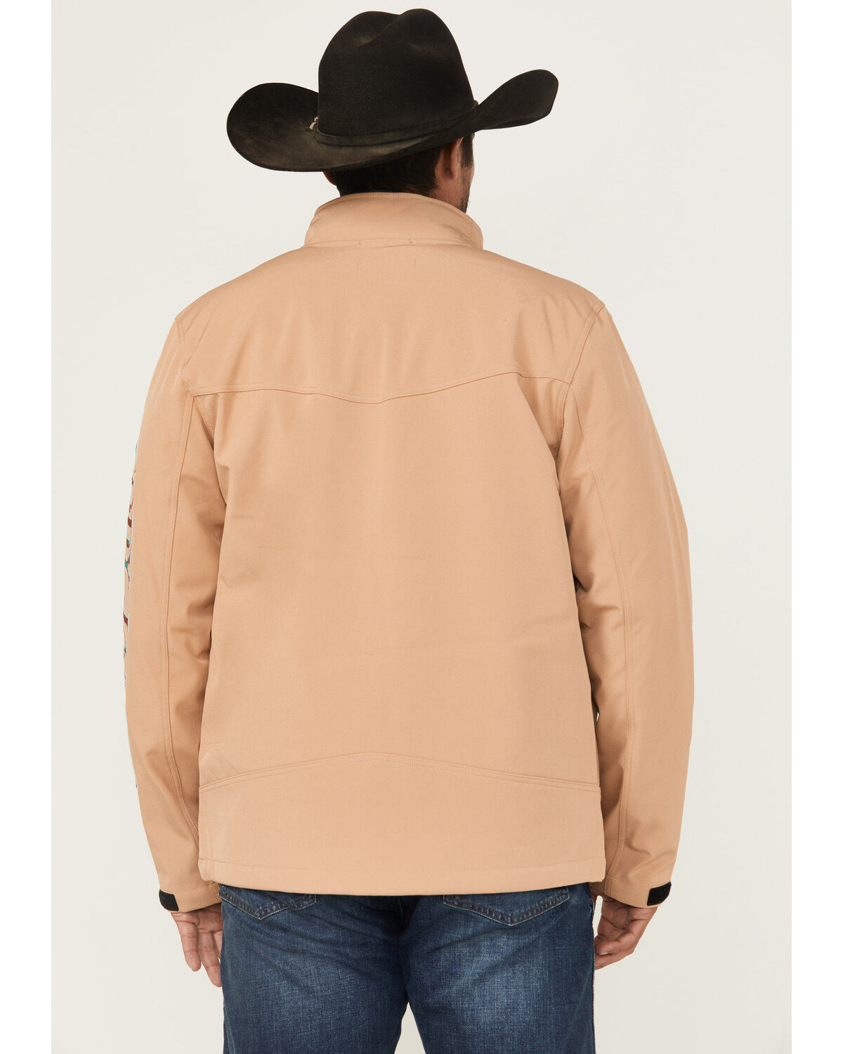 Image #4 - Cody James Men's Southwestern Embroidered Logo Softshell Jacket, Tan, hi-res