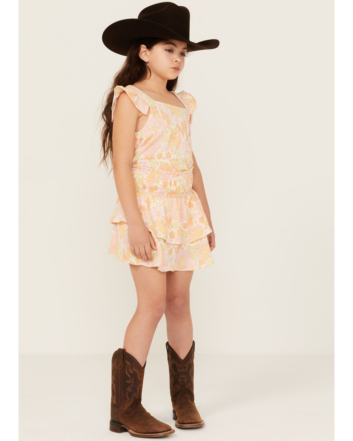 Image #2 - Hayden LA Girls' Pale Print Ruffle Skirt, Yellow, hi-res