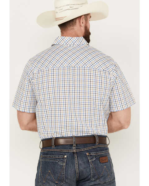 Image #4 - Resistol Men's Ennis Checkered Print Short Sleeve Button Down Western Shirt, Blue, hi-res