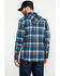 Image #2 - Cody James Men's FR Woven Plaid Print Long Sleeve Button Down Work Shirt, Light Blue, hi-res