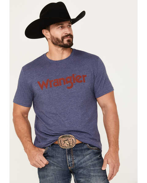 Wrangler Men's Logo Short Sleeve Graphic T-Shirt, Navy, hi-res