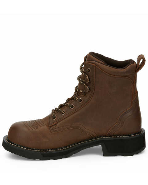 Image #3 - Justin Women's Katerina Waterproof Work Boots - Steel Toe, Brown, hi-res
