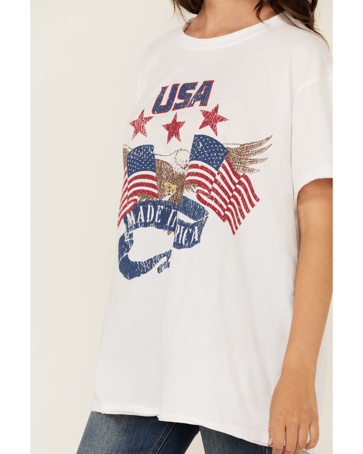 Image #3 - Show Me Your Mumu Women's USA Short Sleeve Graphic Tee, White, hi-res