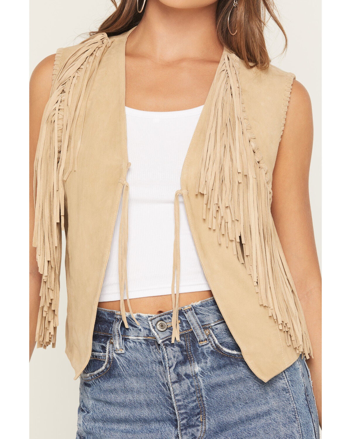 Image #3 - Scully Women's Suede Fringe Vest, Natural, hi-res