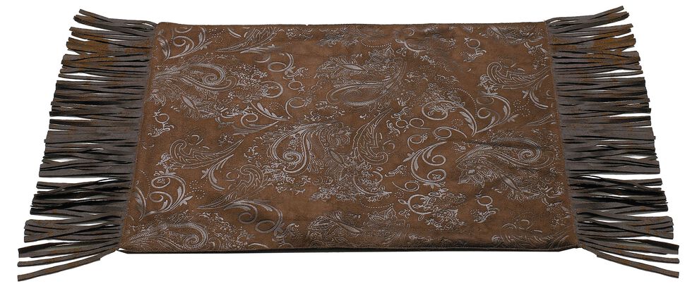 Tooled Faux Leather Placemats, Brown, hi-res