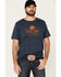 Image #1 - Tin Haul Men's Sunset & Cactus Graphic Short Sleeve T-Shirt , Blue, hi-res