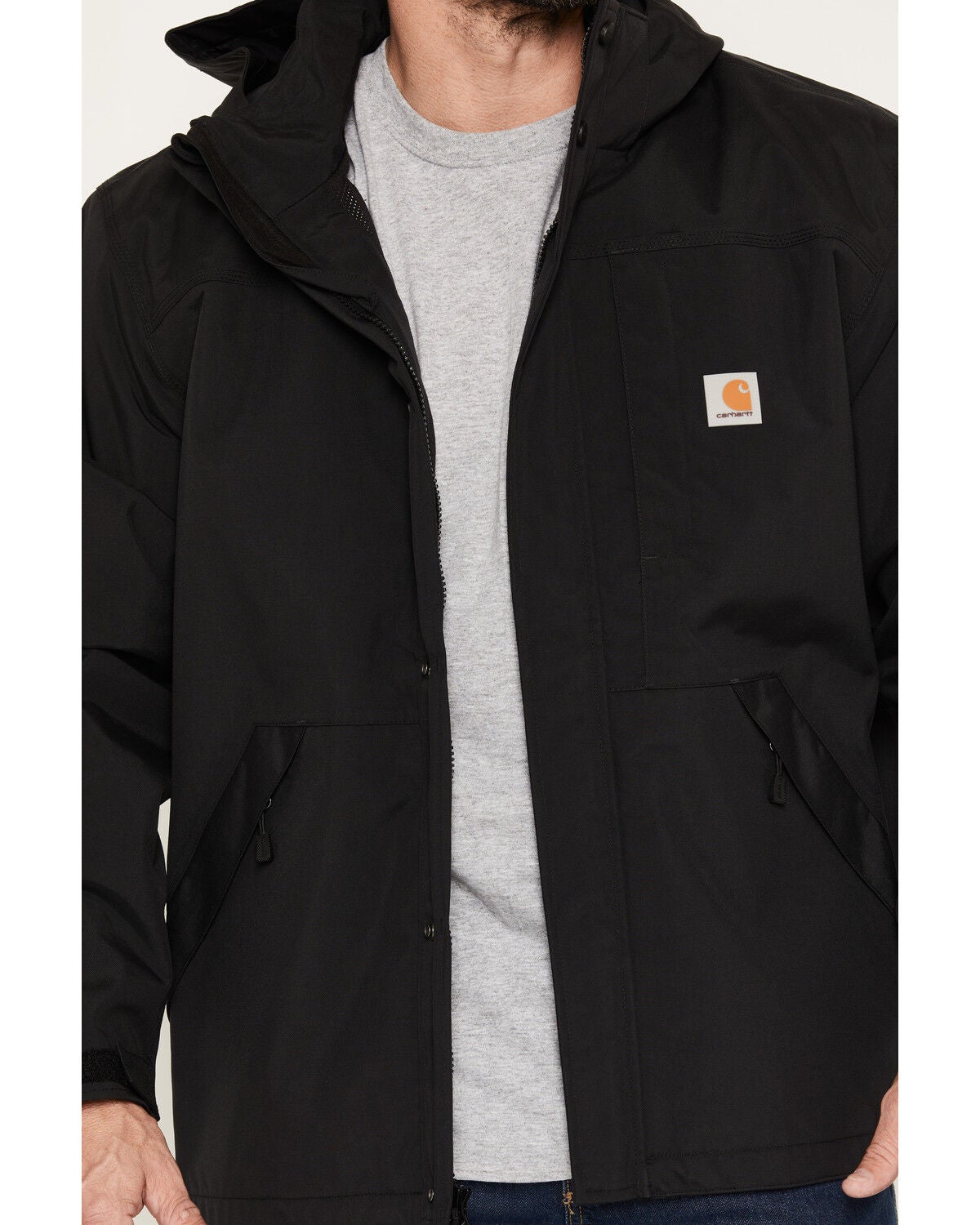 Image #3 - Carhartt Men's Shoreline Storm Defender Loose Heavyweight Zip-Front Work Jacket, Black, hi-res