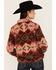 Image #4 - Ariat Women's Southwestern Print Berber Snap Pullover, Pink, hi-res