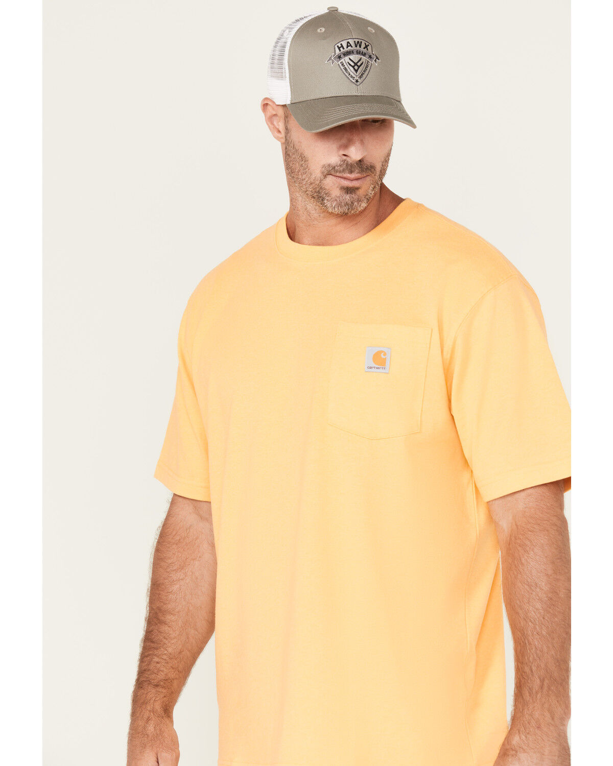 Image #2 - Carhartt Men's Loose Fit Heavyweight Short Sleeve Pocket T-Shirt, Yellow, hi-res