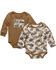 Image #1 - Carhartt Infant Boys' Printed Long Sleeve Pocket Onesie Set - 2 Piece, Brown, hi-res