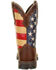 Image #4 - Durango Women's Lady Rebel Patriotic Flag Work Boots - Steel Toe, Brown, hi-res
