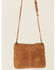 Prime Time Jewelry Women's Suede Leather Tan Crossbody, Tan, hi-res
