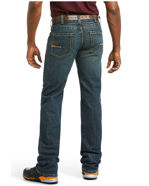 Ariat Men's Rebar M5 Durastretch Dark Wash Low Rise Straight Jeans , Denim, hi-res