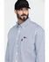 Cinch Men's FR Lightweight Vertical Striped Long Sleeve Work Shirt , Navy, hi-res