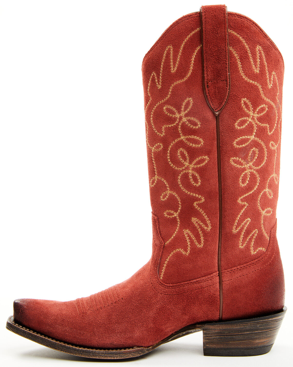 Image #3 - Ariat Women's Jukebox Suede Western Boots - Snip Toe, Red, hi-res
