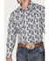 Wrangler 20X Men's Paisley Print Competition Advanced Comfort Long Sleeve Snap Western Shirt, Blue, hi-res