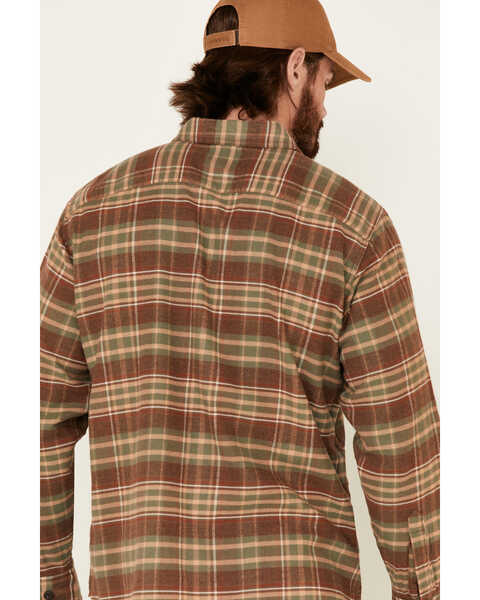 Image #5 - Pendleton Men's Tan Burnside Plaid Long Sleeve Western Flannel Shirt , Tan, hi-res