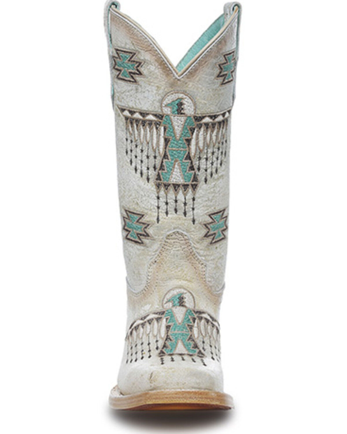 Image #3 - Corral Girls' Embroidered Western Boots - Square Toe, White, hi-res