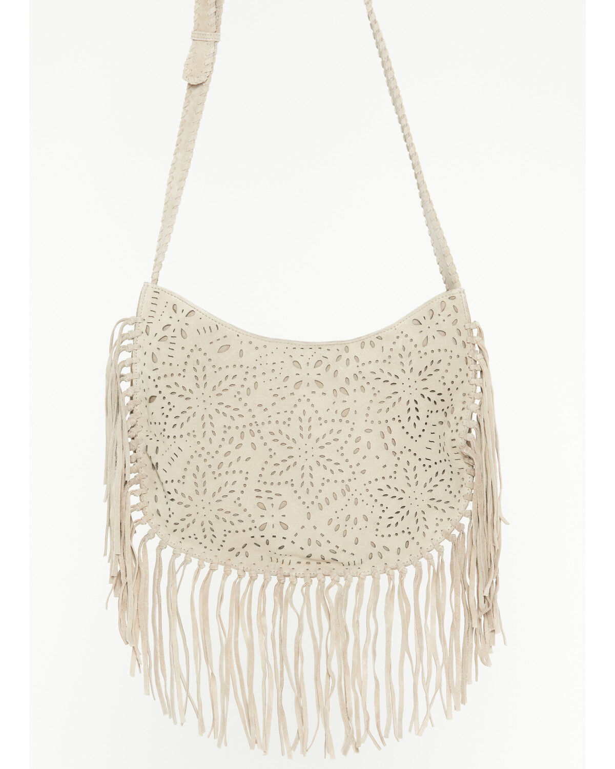 Image #2 - Shyanne Women's Avenly Floral Perforated Suede Hobo Bag, Tan, hi-res