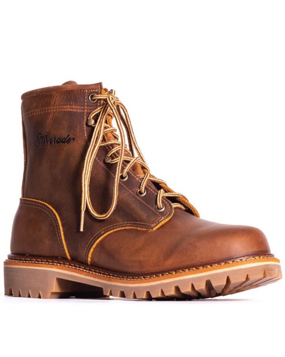 Silverado Men's Lace-Up Work Boots - Steel Toe, Tan, hi-res