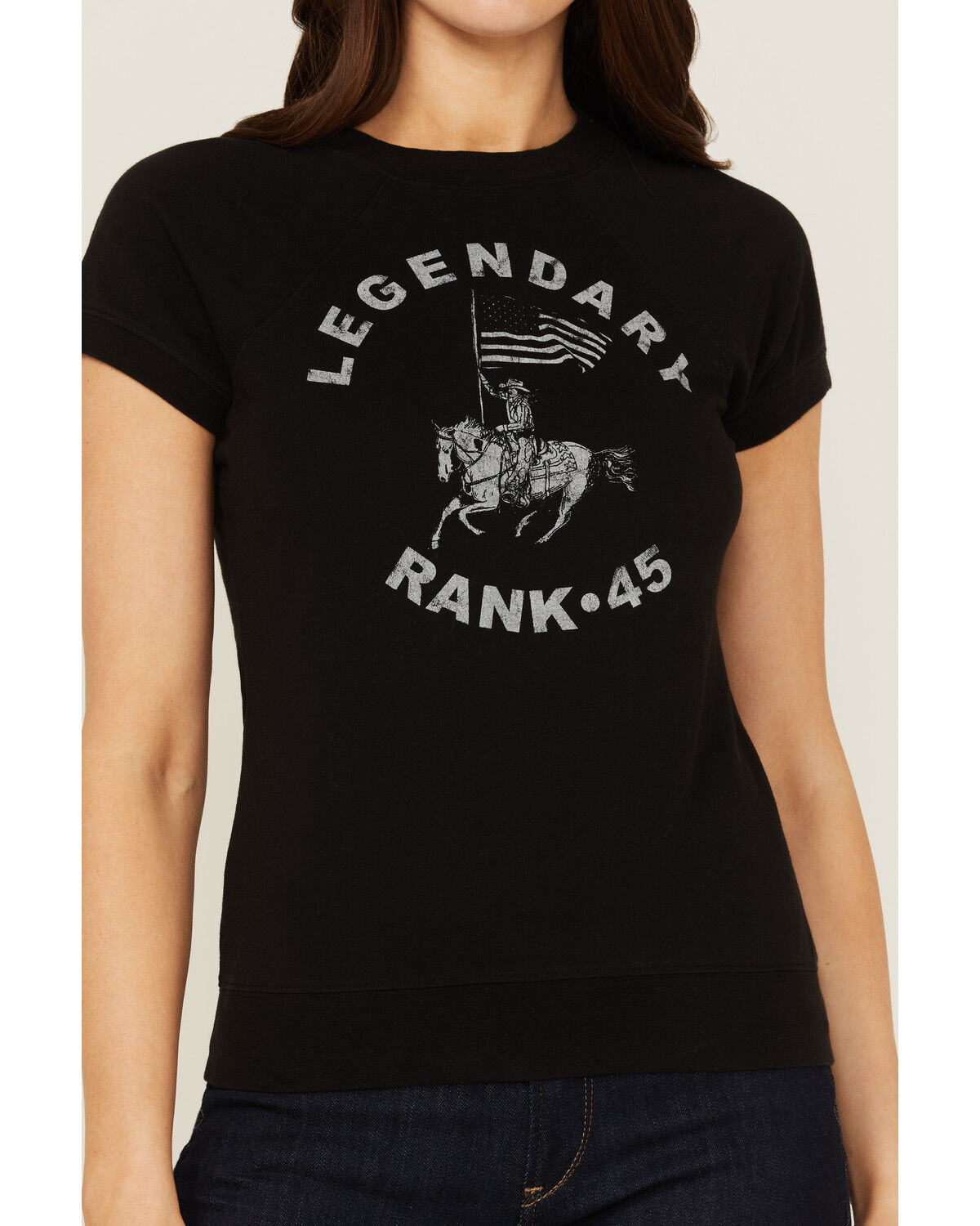 Image #3 - RANK 45® Women's Legendary Graphic Raglan Tee, Black, hi-res