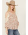 Image #2 - Wild Moss Women's Floral Print Cold Shoulder Top, Ivory, hi-res