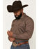 Image #2 - Cody James Men's Fireball Geo Print Long Sleeve Snap Western Shirt, Brown, hi-res