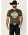 Image #1 - Rock & Roll Denim Men's Southwestern Print Logo Short Sleeve Graphic T-Shirt, Forest Green, hi-res
