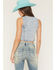 Image #4 - Ashley Women's Boot Barn Exclusive Buckle Front Denim Vest, Light Blue, hi-res