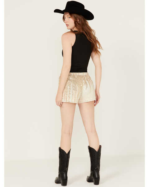 Image #4 - GeeGee Women's Sequins Shorts , White, hi-res
