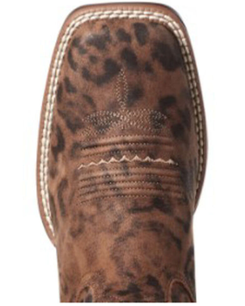 Ariat Women's Leopard Primetime Western Boots - Wide Square Toe, Brown, hi-res