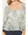 Image #3 - Ash & Violet Women's Boot Barn Exclusive Printed Long Sleeve Shirt, Teal, hi-res