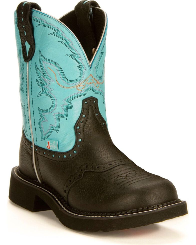 Justin Gypsy Women's Gemma Light Blue Cowgirl Boots - Round Toe, Black, hi-res