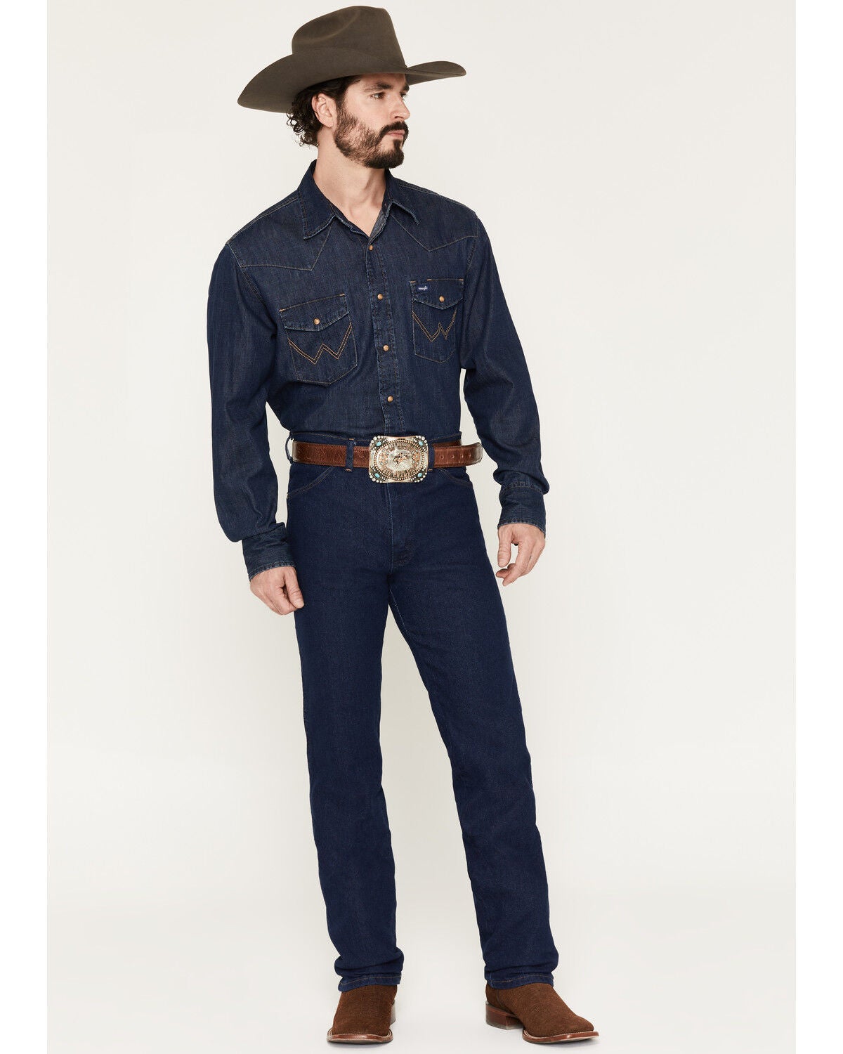 Image #1 - Wrangler Men's 937 Stretch Slim Cowboy Cut Jeans, Indigo, hi-res