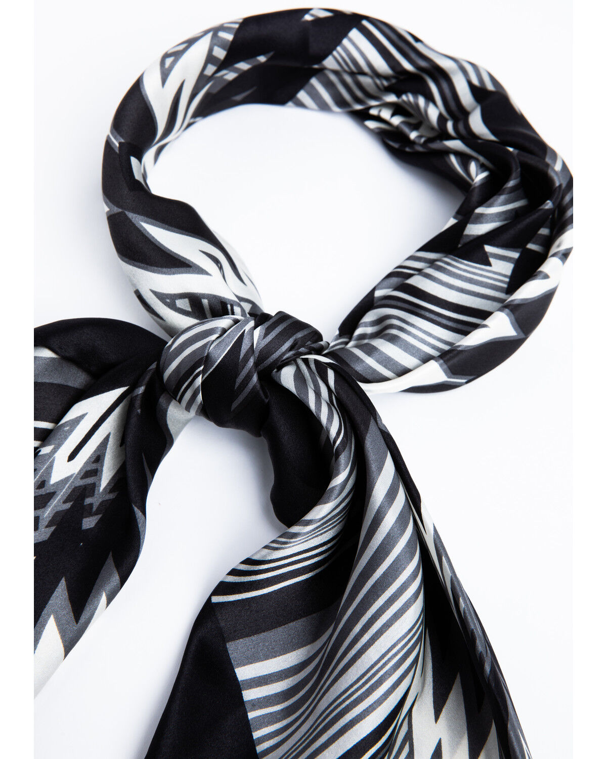 Image #2 - Cody James Men's Silk Black Southwestern Bandana, Black, hi-res