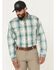Image #1 - Carhart Men's FR Force Rugged Flex® Loose Fit Midweight Plaid Print Long Sleeve Button-Down Work Shirt, Blue, hi-res